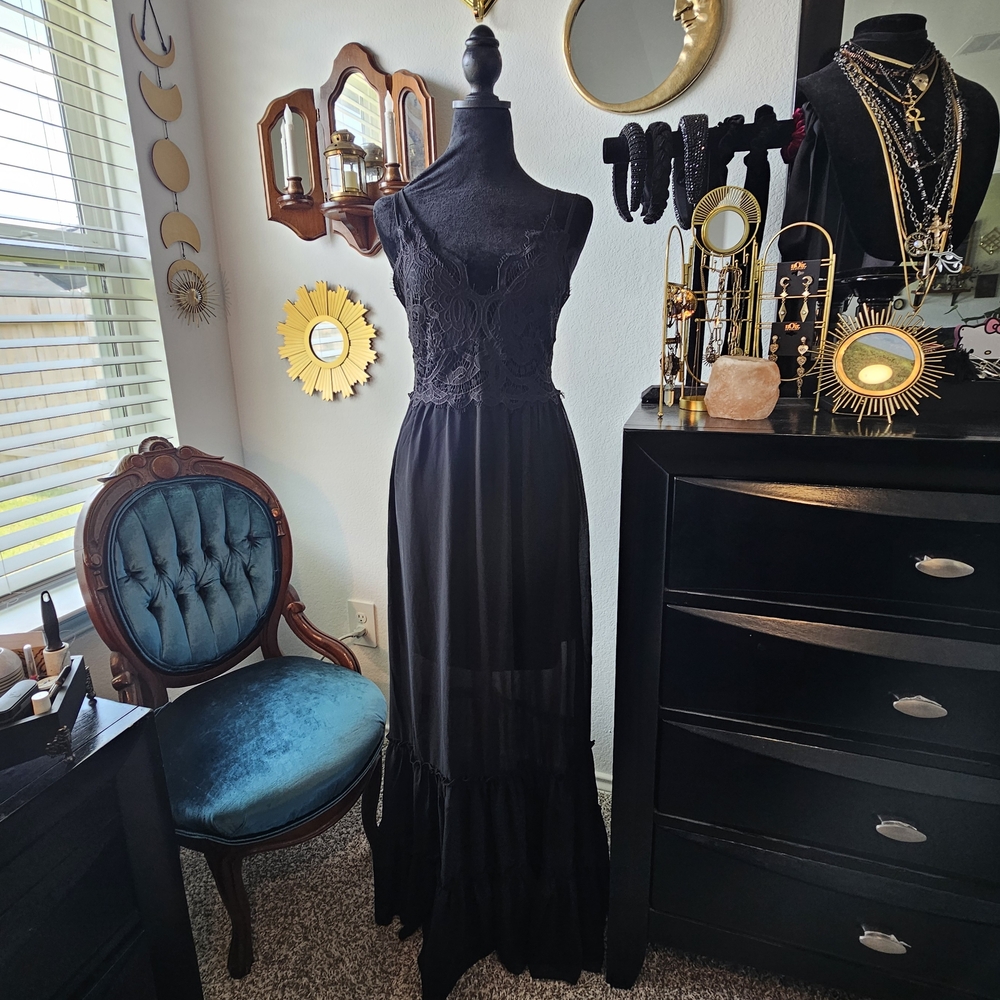 Bohemian Black Maxi Dress